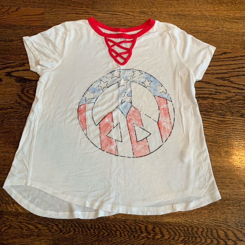 American Flag peace sign shirt